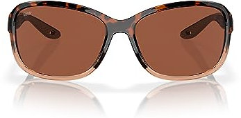 Costa Del Mar Damen Seadrift Rechteckige Sonnenbrille, Glänzendes Schildkröten-Verblassung/Kupfer, 580p, 58 mm