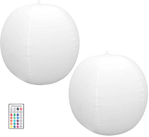 SEAFRONT Kugellicht, IP67 LED-Schwimmlicht, Pool-Kugellicht, Solar-Kugellampe, Ferngesteuerte Farbwechsel-Pool-Schwimmleuchte für Rasen, Strand, Landschaft, Weiß