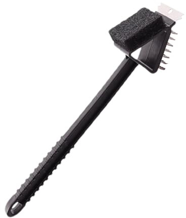 Brosse de nettoyage pour barbecue avec long manche, grattoir en acier inoxydable avec long manche, brosse de nettoyage pour grilles de barbecue en fer