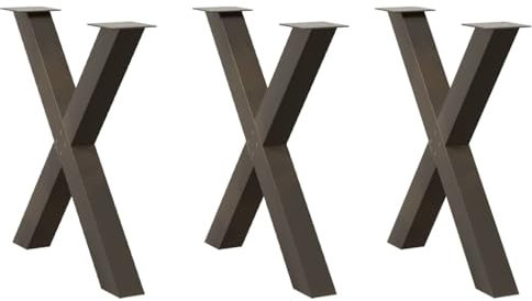 vidaXL Esstischbeine X-Form 2 STK. Naturstahl 80x(72-73) cm Stahl
