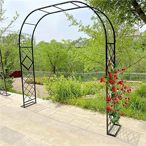 Arche de jardin en métal 180 cm, 200 cm, 220 cm, 260 cm, 380 cm de large, treillage pour plantes grimpantes et roses, noir (14)