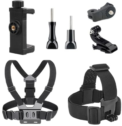 Nuytghr Body Mount Chesty, justerbar actionkamera bröstrem, robust bekvämt telefonhållare kit, sele för löpning, simning, utomhussport, videoinspelningsutrustning svart