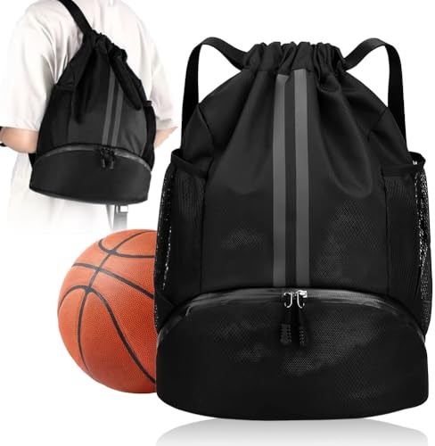 YUPDFGB Borsa con Cordino per Sport, Donne e Bambini, Compartimento Scarpe Separato, sacca palestra per basket, calcio, yoga e nuoto, zainetto sportivo