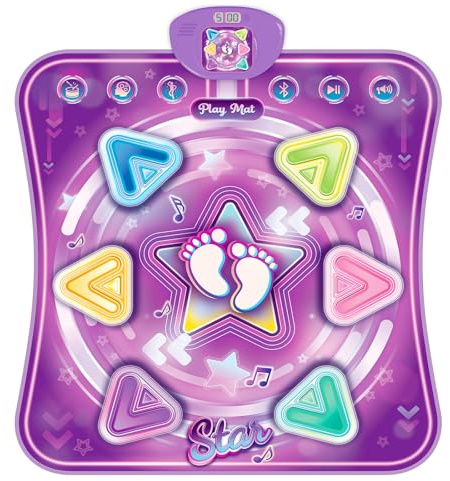 SCANTEE Tanzmatte Kinder Bluetooth Musikmatte mit Licht & 5 Spielmodi, Kindertanzmatten ab 3 4 5 6 7 8 9 10 11 12+ Mädchen Jungen, Rutschfester Tanzen Kinder, Geburtstag Weihnachten Spielzeug