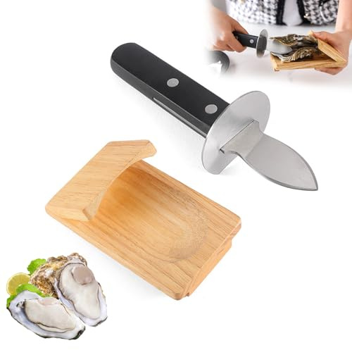 CHANGYUE Oyster Kn-ife Set, Oyster Shucking Clamp och ostronhållare, Robust Sharpness Oysters Shucker Kit