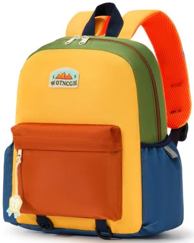 PROTAURI Sac à Dos Enfant Maternelle Fille Garçon 2-6 Ans 11.4L, Jaune | sangle poitrine réfléchissant imperméable léger respirant ergonomique DIN A4 grande capacité Outdoor