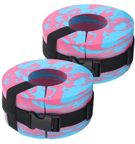 Sjeryinven Water Aerobics Ankle Weights Swimming Fitness Float Ring Aquatic Cuffs High-Density EVA Aqua Aerobics Equipment for Aqua Fitness, Pool Exercise & Jogging
