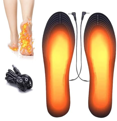 Plantillas Calefactables, Plantillas De Calefacción, Lavable Plantilla Calefactable Cutable, Para La Caza De Invierno, Senderismo, Esquí, Apto Para Mujeres Y Hombres (Talla 35-45)