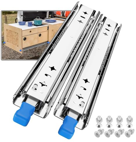 SHUHANG Schubladenschienen Schwerlast Schubladenauszug Vollauszug 400mm Mit Schloss Schubladen Auszugsschienen Kugelgelagerten Tragfähigkeit 120 KG Ladekapazität Seitenmontage 1 Paar(2 Stück)