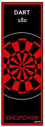 Kingpower Dart Teppich Matte Rot Steeldart Dartpfeile Dartboard Zubehör Dartteppich Target Oche Darts Abwurflinie Schutz Gummi Boden Dartscheibe 237 x 80 cm