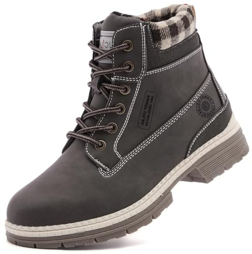 ANJOUFEMME Outdoor Hiking Boots for Women Waterproof - Womens Ankle Boots Lightweight Snow Winter Boots for Trekking Walking