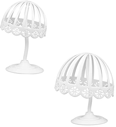 iplusmile Baby Hat Display Stand 2-Pack – 7.5x6.5x4.1In Curved PE Dome Prevents Deformation, Space-Saving Shelf & Counter Storage for Children’s Rooms, Hat Shops, Baby Bonnets & Kids Caps