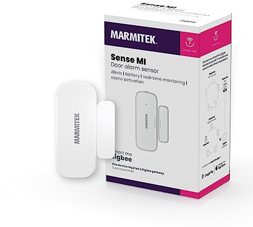 Zigbee Fenstersensor - Marmitek Sense MI - Zigbee 3.0 - Door Alarm Sensor - Detektiere das öffnen von ein Fenster oder Tür um Lampen oder Geräte zu bedienen