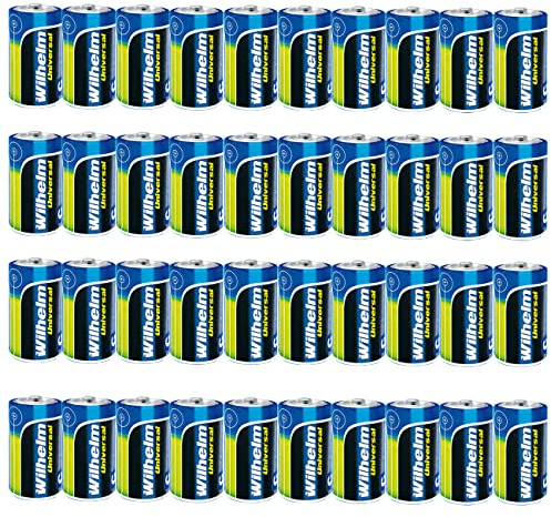 40 x Wilhelm Universal Baby Alkaline Batterien C LR14 1,5V