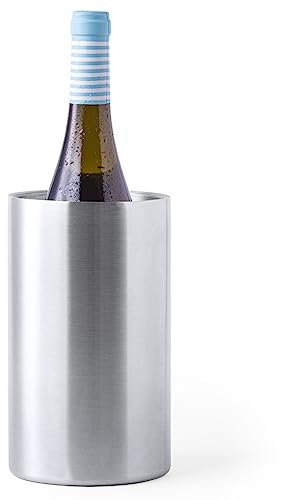 Refroidisseur de bouteille en acier inoxydable à double paroi - Refroidisseur de bouteille de vin - Refroidissement durable - Idéal pour toutes les bouteilles - Refroidisseur de vin, seau à champagne,