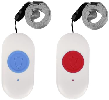 LIOTOIN Téléavertisseur sans Fil Système d’Alarme Bouton d’Appel Avertisseur pour Personne âgées Alarme Maison sans Fil 2 émetteurs étanches ( Pas de récepteur