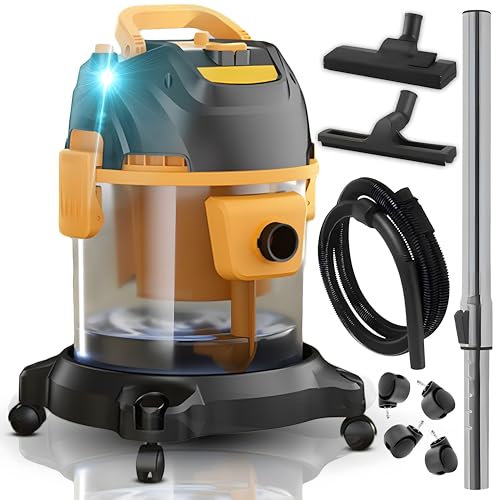 Retoo Nass-Trocken-Sauger 8m Arbeitsbereich, Staubsauger 2200W Radstaubsauger 2.5L, für Teppiche Polstermöbel Hartböden Teppiche Tierhaare Staubfilter Tankinhalt Reichweite