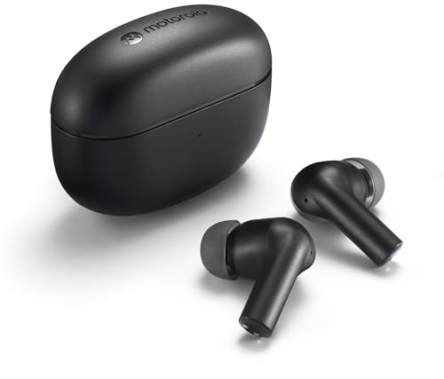 Motorola Sound Moto Buds 500 ANC - Auriculares inalámbricos verdaderos, IPX4, resistentes al agua, control táctil, con micrófono dual con cancelación de ruido, funda de carga, color negro