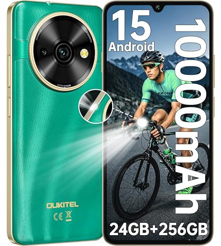 OUKITEL C59 Pro Android 15 Telephone Portable - 24Go + 256Go/1To, 6.88 Pouces HD+ 90Hz 10000mAh 120 LM, 13MP, Smartphone Pas Cher 171.2*77.8*13.4mm, poids 293g Dual SIM 4G,Fingerprint/Face ID/GPS/NFC