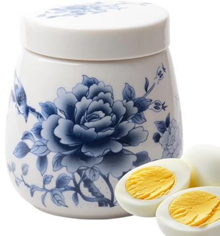 Portauovo vintage – cuociuova in ceramica, porta uova alla coque, 220 ml, vintage bracconiere per la prima colazione, serve cucina al vapore, cibo casalingo, donne, uomini, dessert