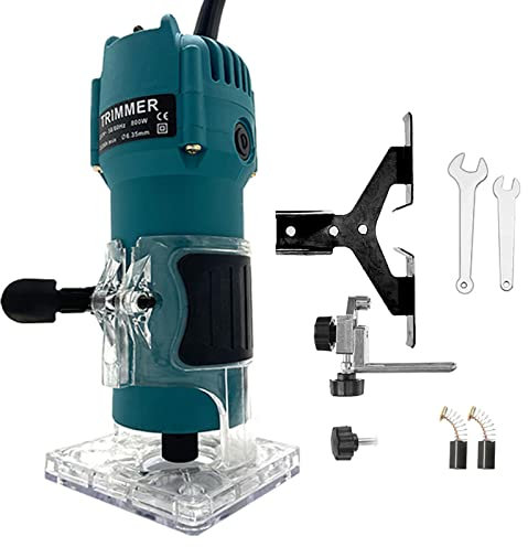 Fresadora De Madera Rebajadora Eléctrica Fresadora Pequeña 220V 800W 30000R/Min Para Recorte De Carpintería Fresadora De Cantos Fresadora De Bordes Fresadora Manual De Aluminio