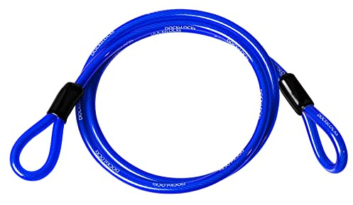DocksLocks Security Cable (5' to 25' Lengths) with Looped Ends, 10ft