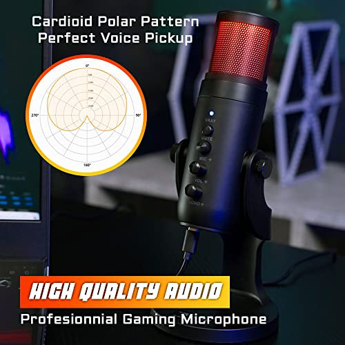 The G-Lab K-Mic Natrium Microphone Gaming RGB - Haute Qualité Audio, Support Anti-Vibrations - Micro de Bureau USB Idéal Gaming, Streaming, Podcast, Twitch, Youtube pour PC/PS4/PS5