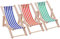 Cobee Puppenhaus Miniatur Klappstuhl, 3 Stück 1:12 Puppenhaus Holz Strandstuhl Puppenliegestuhl Blau weißer Stoffsitz Möbel Dekor Mini Garten Zubehör Party Favor für drinnen und draußen