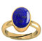 AKSHITA GEMS 8.00 Ratti Lapislazuli Ring Natürlicher Lapiz-Ring Original Labor Zertifiziert Blauer Lapislazuli Unbeheizter unbehandelter Edelstein Verstellbarer Ring Gold Größe 16-24 für Männer und