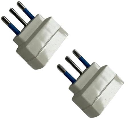 Adattatore da 10A a 16A Set 2 pezzi Spina Piccola 10A Presa Bipasso Bivalente 10/16A com Protezione Sovraccarico 1500W CE Bianco
