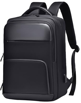 FANDARE Laptop ryggsäck reseryggsäck klassiskt handbagage med USB-laddningsport ryggsäck män skolryggsäck arbete skolväskor resor dagsryggsäck för 15,6 tums bärbar dator, svart, L