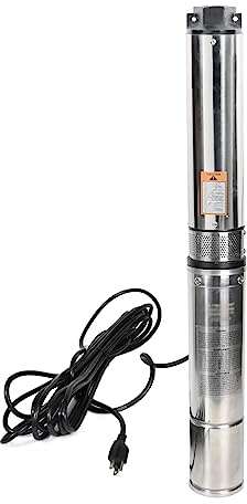3 Deep Well Pump, 3/4 HP 220v Submersible Well Pump with 33ft Power Cord, Stainless Steel Submersible Pump for Home and Industrial