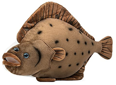 lilizzhoumax Flundra Fish Plysch 40 cm/16 tum, Simulering Flundra Fisk Plyschleksak, Söt Fräcka Leksak, Mjuk Flundra Fisk Plysch Havsdjur Dockor Vilda Djur