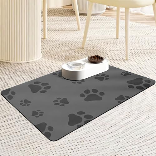 Napfunterlage, Hund Katzen Futternapf Unterlage, Super Saugfähige Futtermatte Hunde Hundenapf Matte, Hundenapf Unterlage Katzennapf Fressnapf Unterlage für Hunde Katzen Haustierfutter 35x50cm