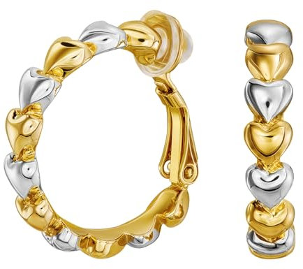 Traveller Ohrclip Creolen - Herzen - bicolor - 157688