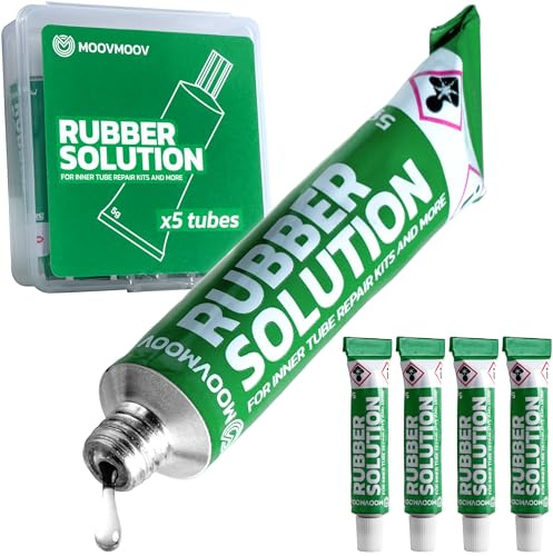 Pegamento para Parches de Cámaras de Aire (x5) - Adhesión Rápida y Duradera - 5g Vulcanizante - Reparación de Cámaras de Bicicletas, Coches, Cortacéspedes - MOOVMOOV