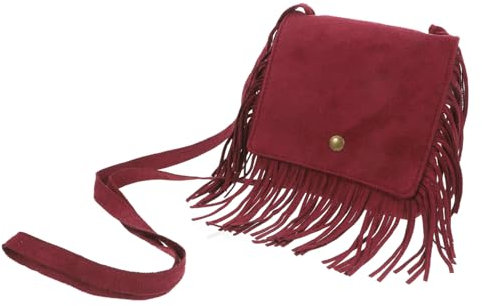 VALICLUD 1stück Junge Mädchen Fransen Umhängetasche Kreative Rote Crossbody Tasche Langlebiges Suede Material Einzigartiges Design Für Kleine Mädchen Als Geldbörse Oder
