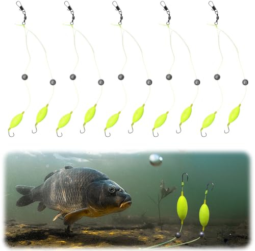 5 stycken dubbelkrok omvänd bottenrig, fiskekroks-set, dubbla krokar med inverterad bottenlina, dubbla krokar för fiske, trasselsäker delad krokdesign för sötvatten och saltvatten