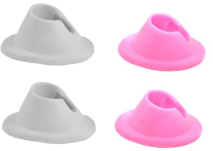 Ipetboom Support Porte-vernis à Ongles 4 Pièces Base de Flacon Pratique pour Manucure Professionnel et Usage Domestique Rose et Blanc