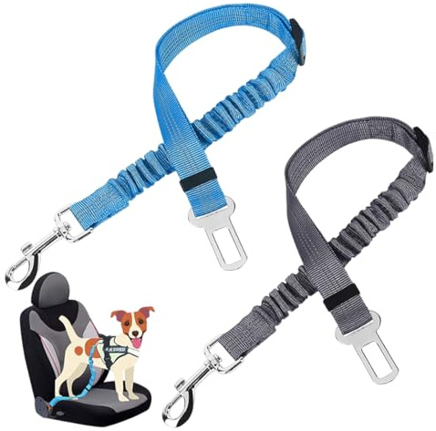 2 Pezzi Guinzaglio Per Animali Domestici,Cintura Sicurezza Cani Auto Regolabile,Guinzaglio Realizzato In Nylon Con Forte Moschettone Per Tutte Cani E Gatti