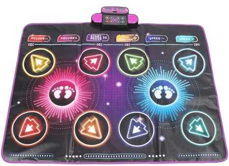 HELEVIA Tapete de Baile Musical para Niños, Tapete de Baile Electrónico, Almohadilla de Juego Interactiva para 2 Jugadores con Música, Desafíos, Diseñado, para Experiencia Educativa