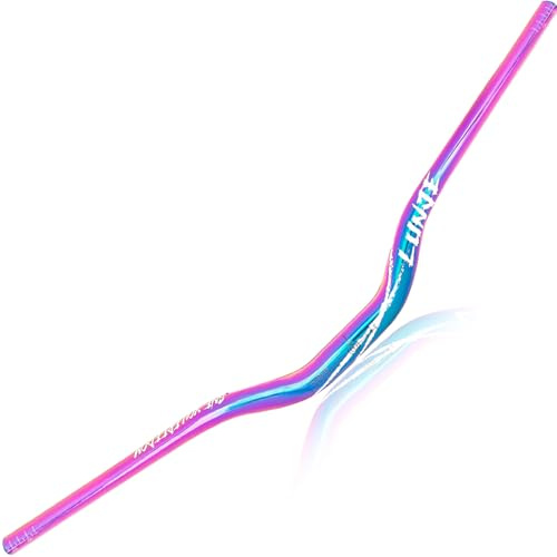 LUNJE 31.8mm Mountain Bike Handlebars, 55mm Rise Options, 780mm Cutable Width, Lightweight T6 Aviation Aluminum for MTB Trail Commuter Bikes, Durable Ergonomic Colorful Handlebar - 55mm Rise