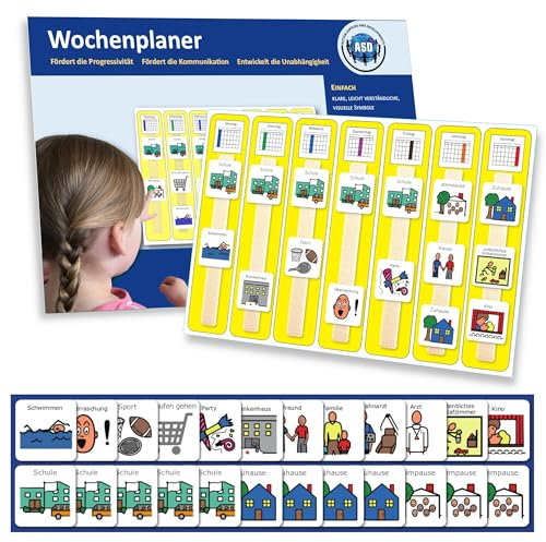Wochenplaner Kinder Autismus/ADHS Hilfsmittel – Kinderkalender mit 24 Routine Karten – Hochwertige Langlebige Visuelle Födert Eigenständigkeit