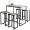 SoBuy Esstisch mit 4 Stühlen Küchentisch Bartisch Set Essgruppe platzsparender Stehtisch mit 4 Barhockern für Küche, Esszimmer & kleine Räume pflegeleicht Grau 100x60x96cm Hockerhöhe 67cm OGT15-HG