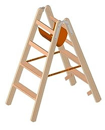 Layher Holzstehleiter - mit 4 Stufen; Holzleiter mit 80mm breiten Stufen, beidseitig begehbar; Länge 1,12m