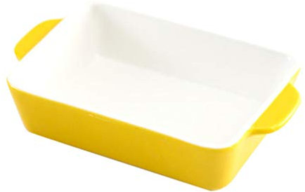 Cabilock Ceramic Rectangular Baking Tray 8.3 Inch Oven Dish Porcelain Bakeware for Casseroles Lasagne Easy Clean Eco-Friendly Kitchen Tableware