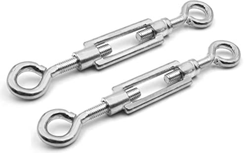 Design61 2er Set Spannschlösser M8 x 70mm Drahtspanner Öse/Öse Spannhaken für Drahtzäune Wäscheleine Sonnensegel Seile