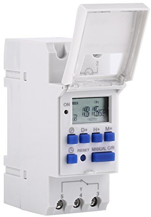 Jadeshay Temporizzatore 12v, Interruttore Orario Timer Caldaia Display Meccanico Interruttore a Spina 24 ore Relè con LCD