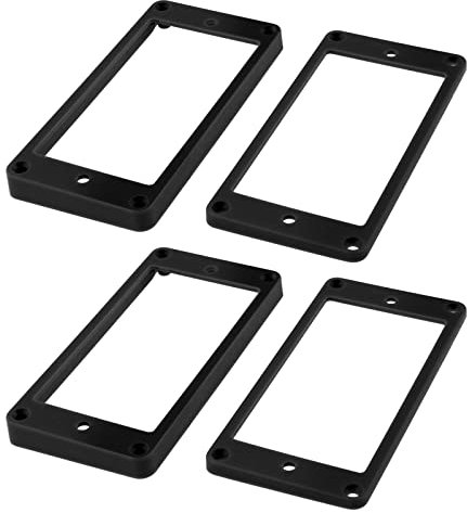 Be In Your Mind 4-teilig Humbucker Tonabnehmerrahmen Humbucker Tonabnehmer Montageringe Set Tonabnehmer Gerader Rahmen Zubehör für E-Gitarre Kunststoff Schwarz