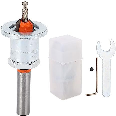 Fafeicy Broca Avellanadora, 8x10x3.5 Juego de Avellanador de Herramienta de Perforación Ajustable de Aleación de Acero con Tope de Broca